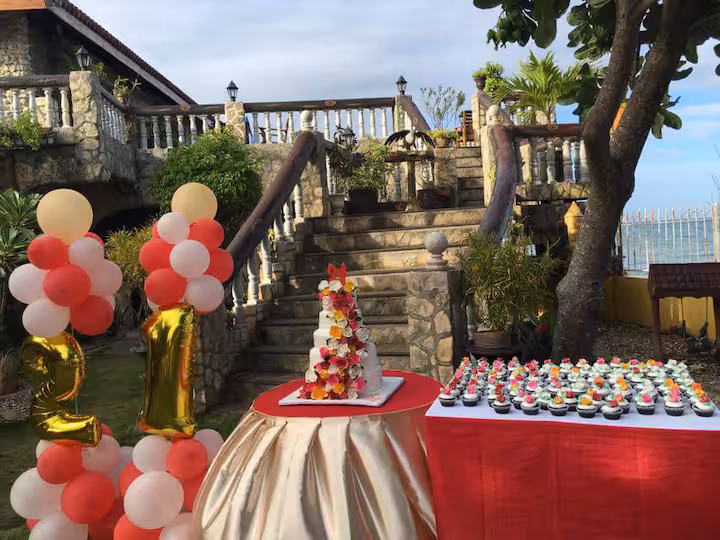 Garden wedding setup